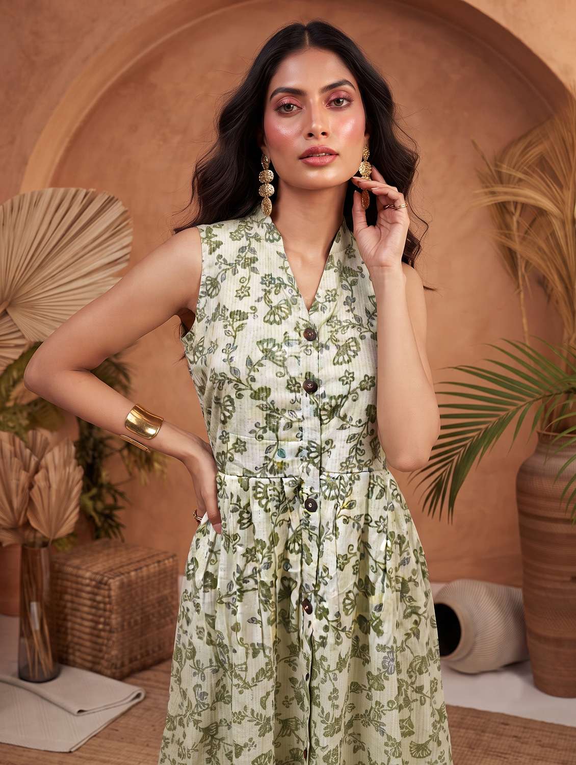 Women Printed Sleeveless A-line Dress - 22658449 -  Standard Image - 5