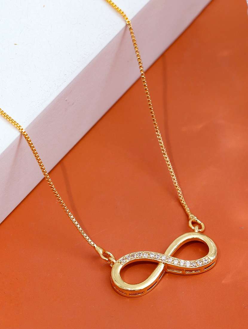 elegant infinity pendant necklace with sparkling cz stone detail