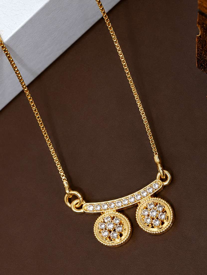 stylish twin pendant necklace with crystal-studded bar design