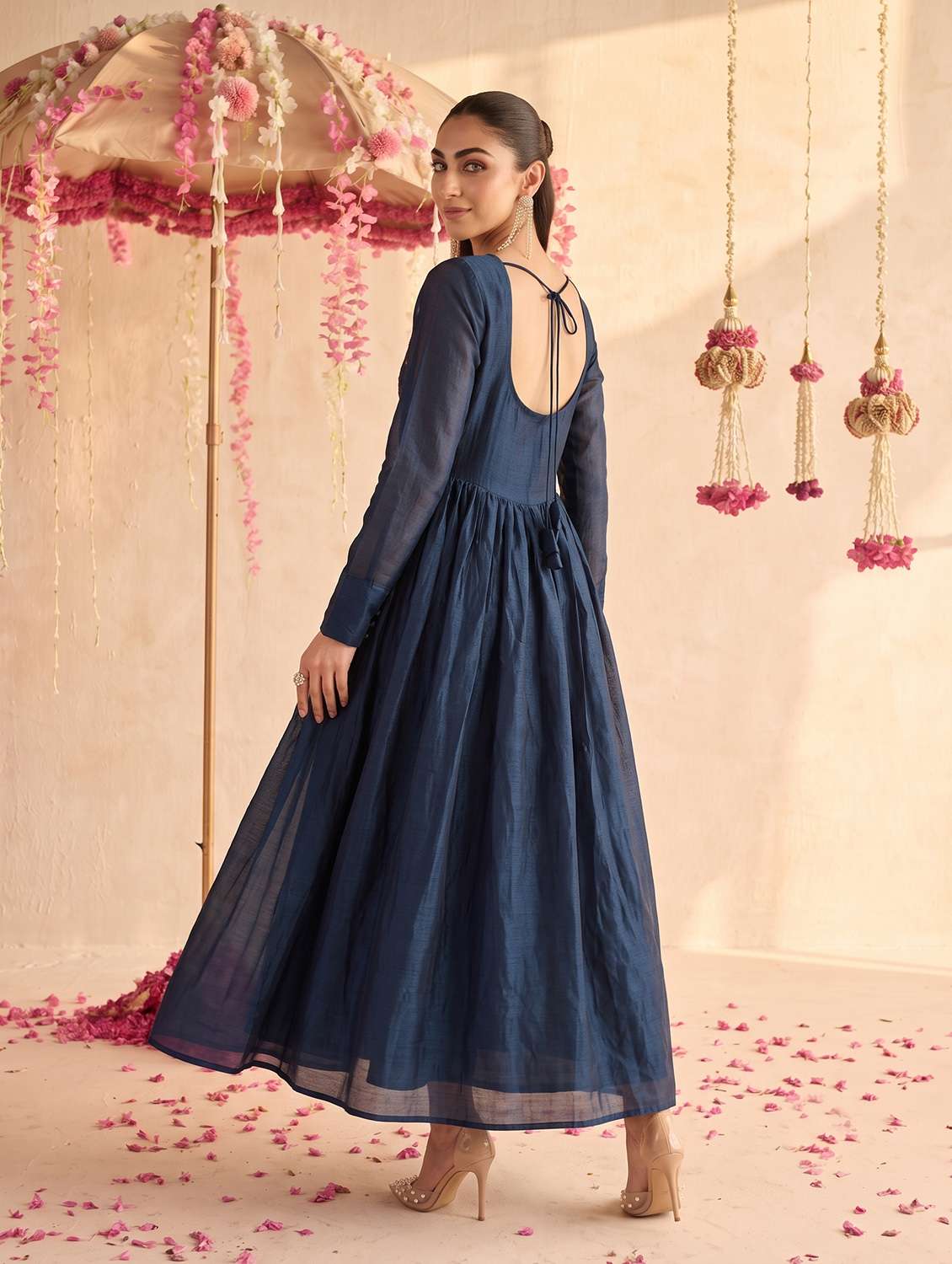 Women Embroidered Long Sleeves Anarkali Dress - 22658512 -  Standard Image - 3