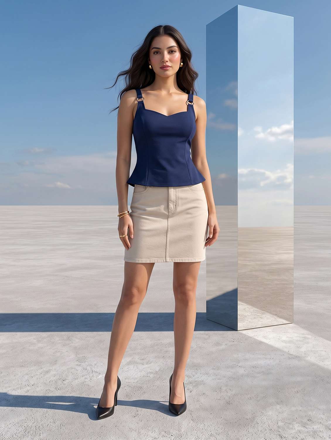 Women Solid Shoulder Strap Regular Top - 22658528 -  Standard Image - 5