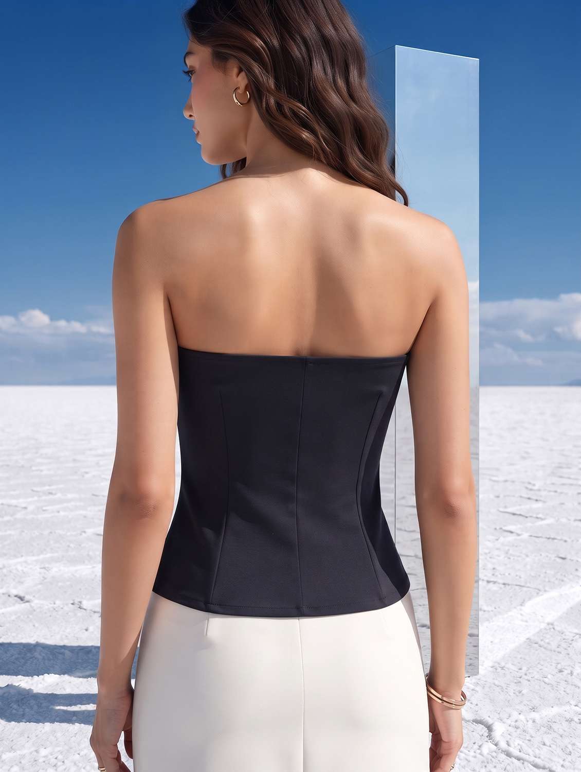 women solid sleeveless corset top - 22658531 -  Standard Image - 3