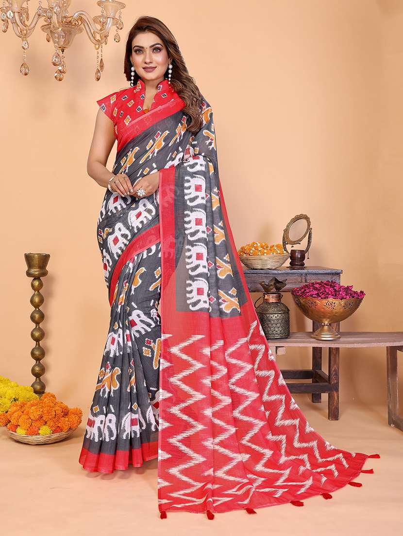 women printed patola saree with blouse