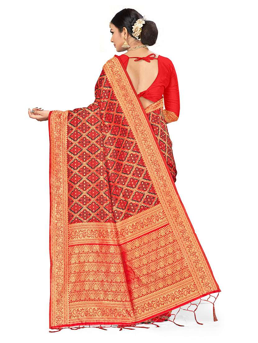 Women Self Design Banarasi Saree With Blouse - 22660322 -  Standard Image - 3