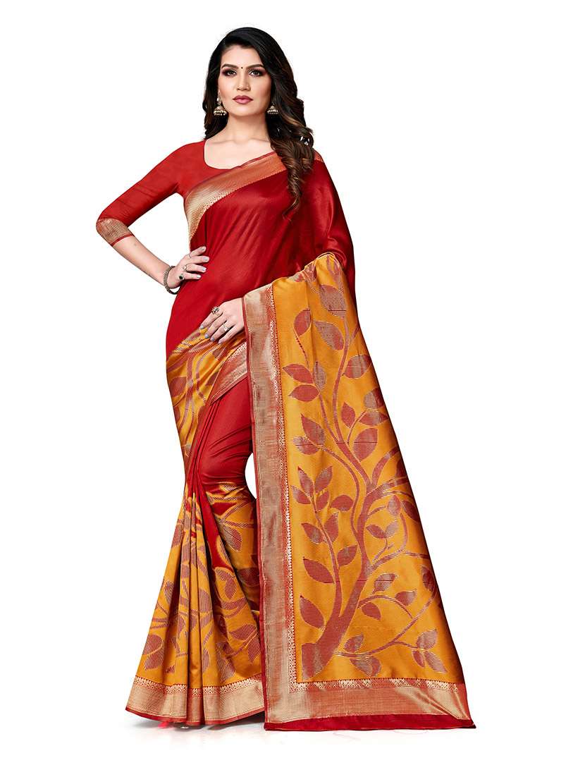 women self design banarasi saree with blouse