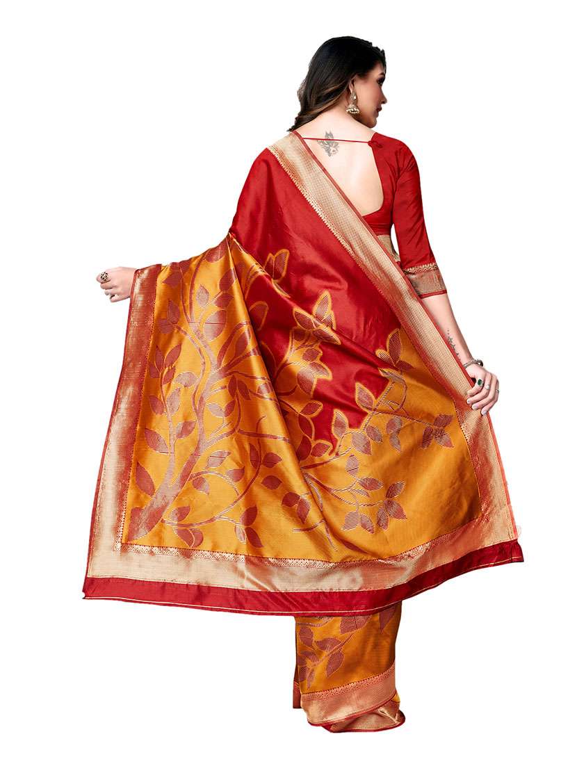 Women Self Design Banarasi Saree With Blouse - 22660357 -  Standard Image - 3
