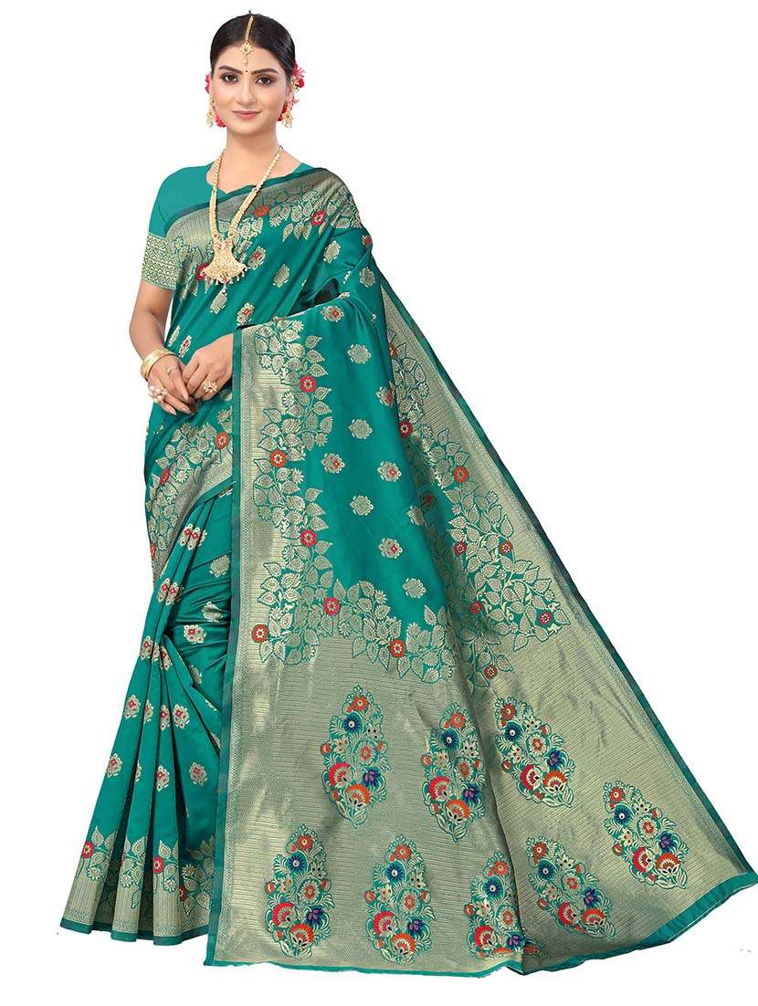 women self design banarasi saree with blouse