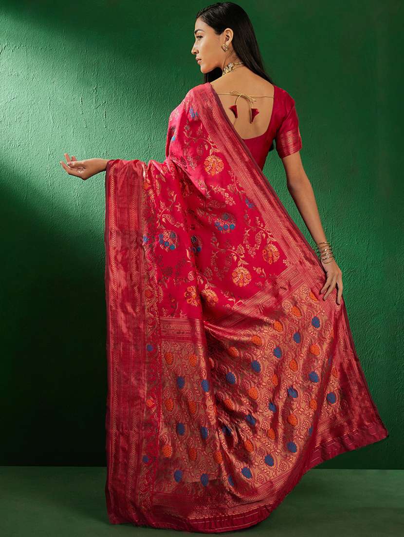 Women Self Design Banarasi Saree With Blouse - 22660480 -  Standard Image - 3