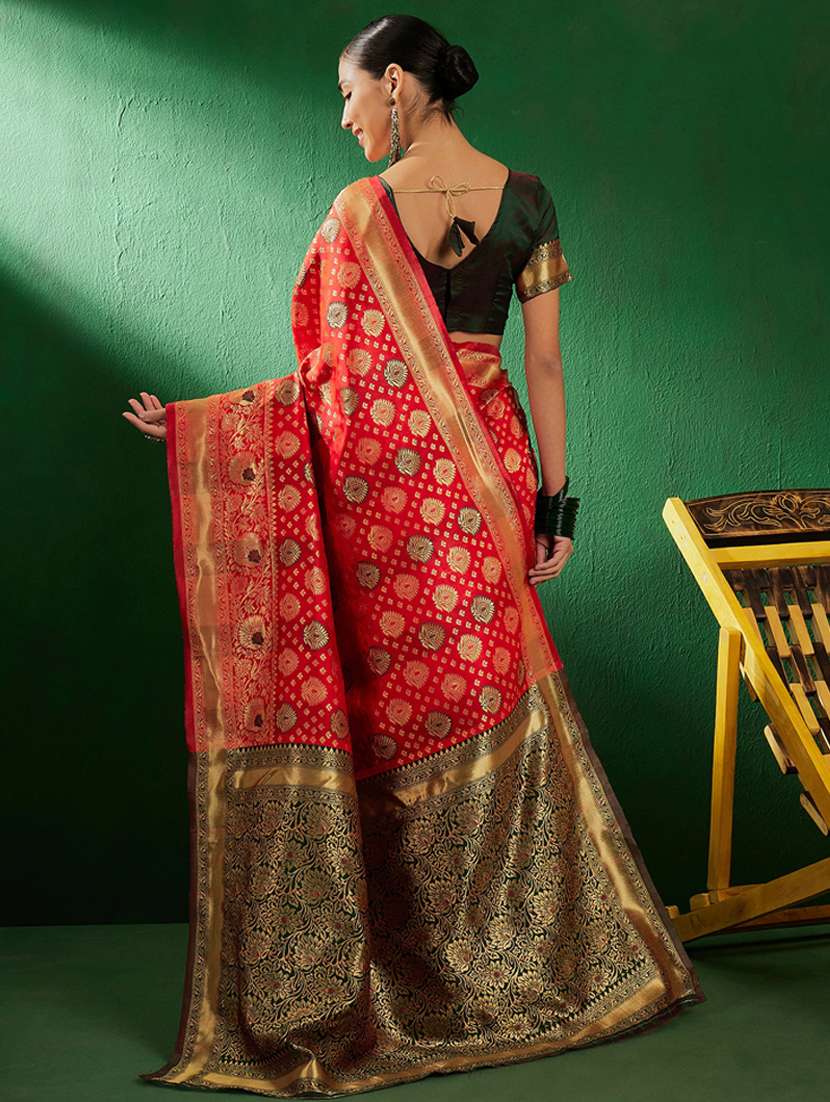 Women Self Design Banarasi Saree With Blouse - 22660485 -  Standard Image - 3
