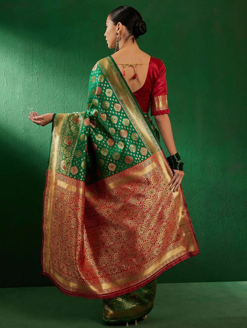 Women Self Design Banarasi Saree With Blouse - 22660488 -  Standard Image - 3