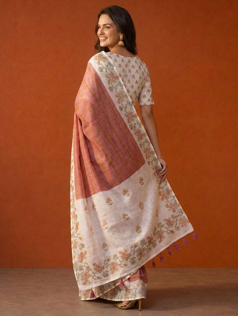 Women Printed Casual Wear Saree With Blouse - 22660884 -  Standard Image - 3