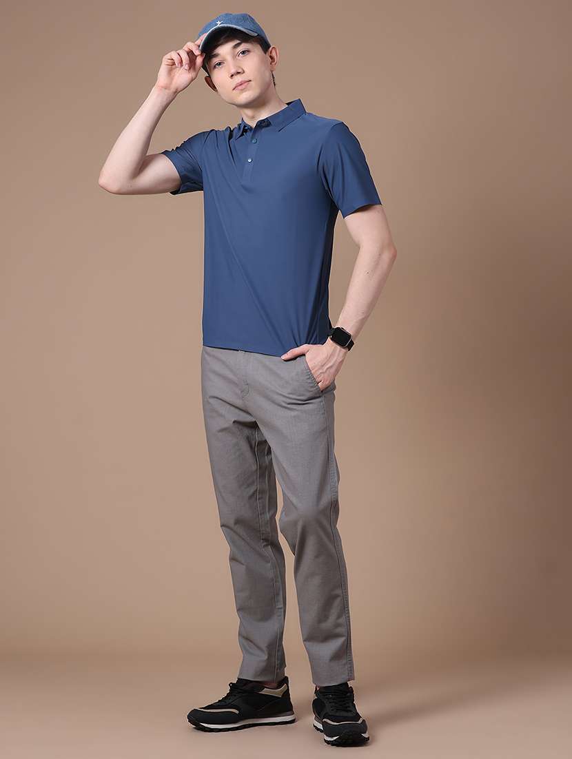 Men Solid Mid Rise Flat Front Casual Trouser - 22661890 -  Standard Image - 5
