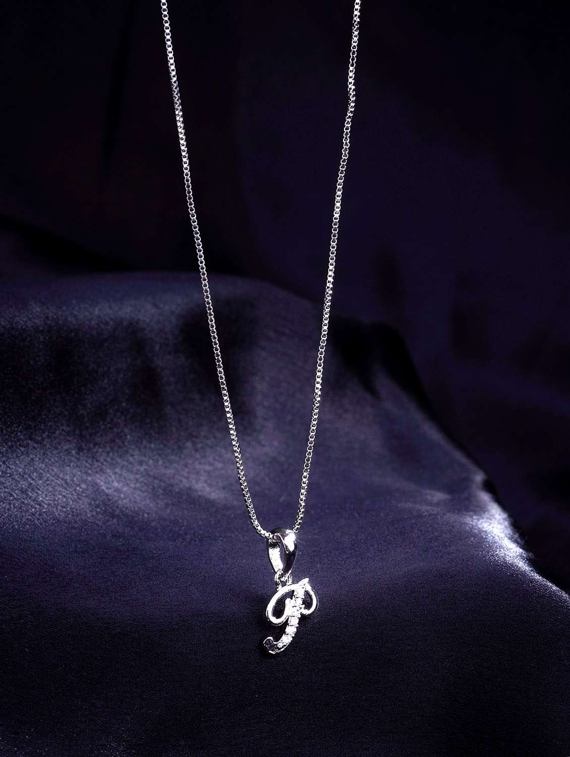 women alphabet p rhodium plated fashion jewellery pendant