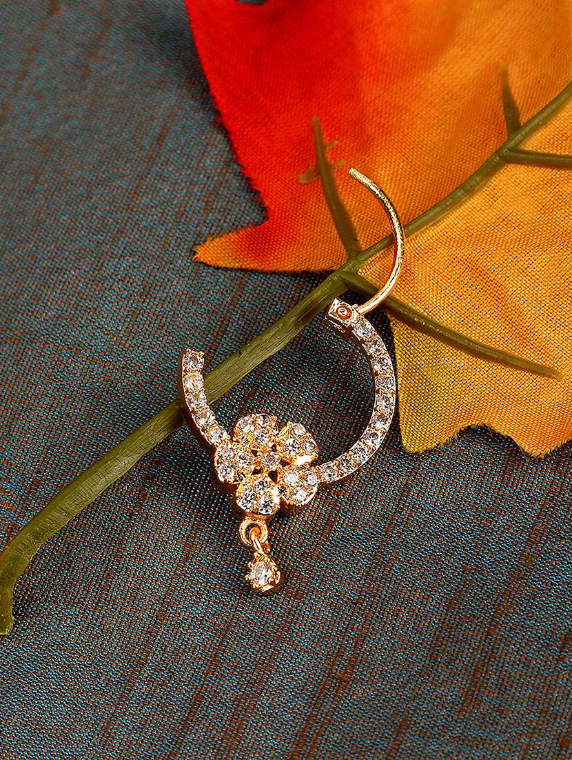 gold-plated crystal nose ring