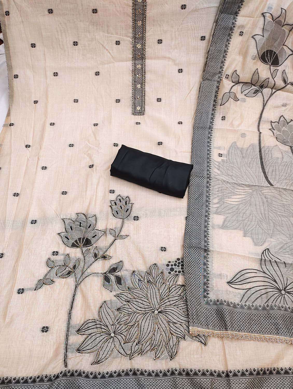 women self design unstitched suit set - 22662346 -  Standard Image - 3