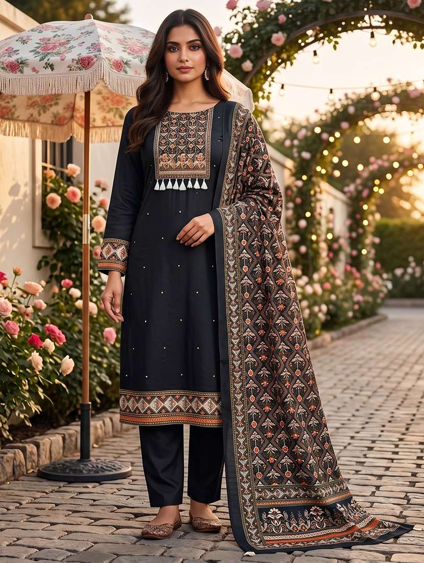 women printed unstitched suit set