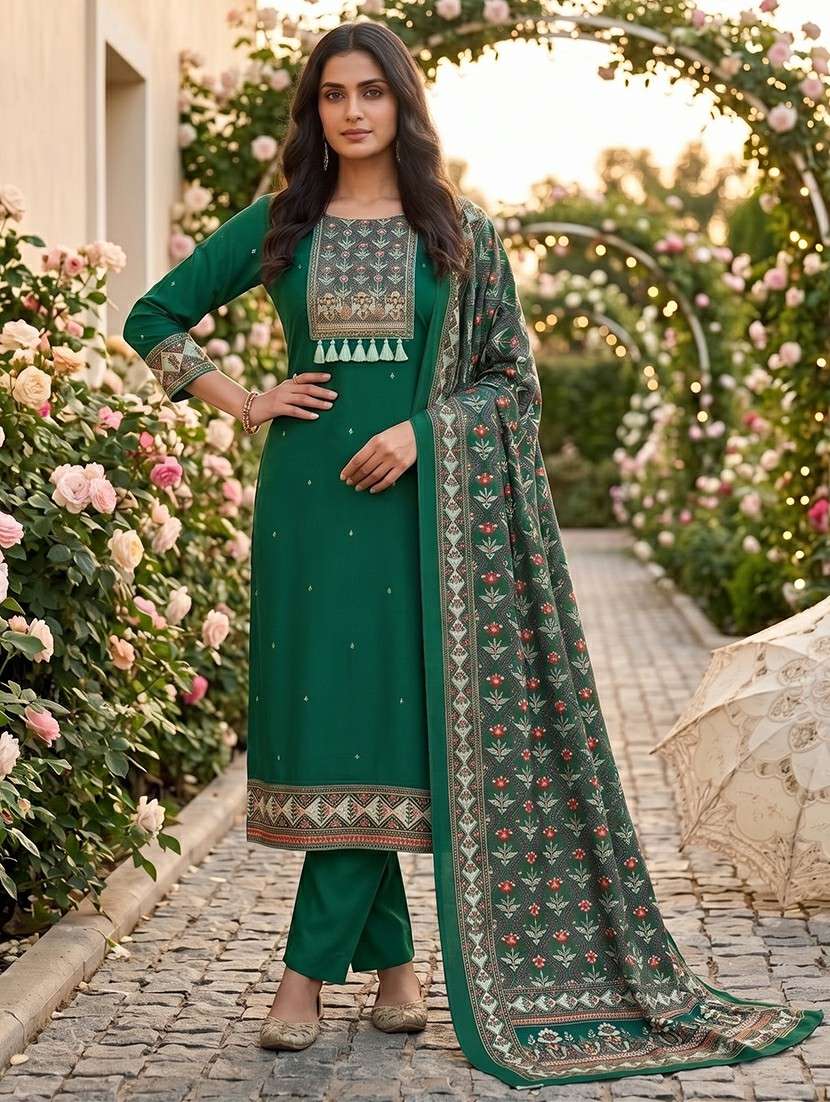women printed unstitched suit set