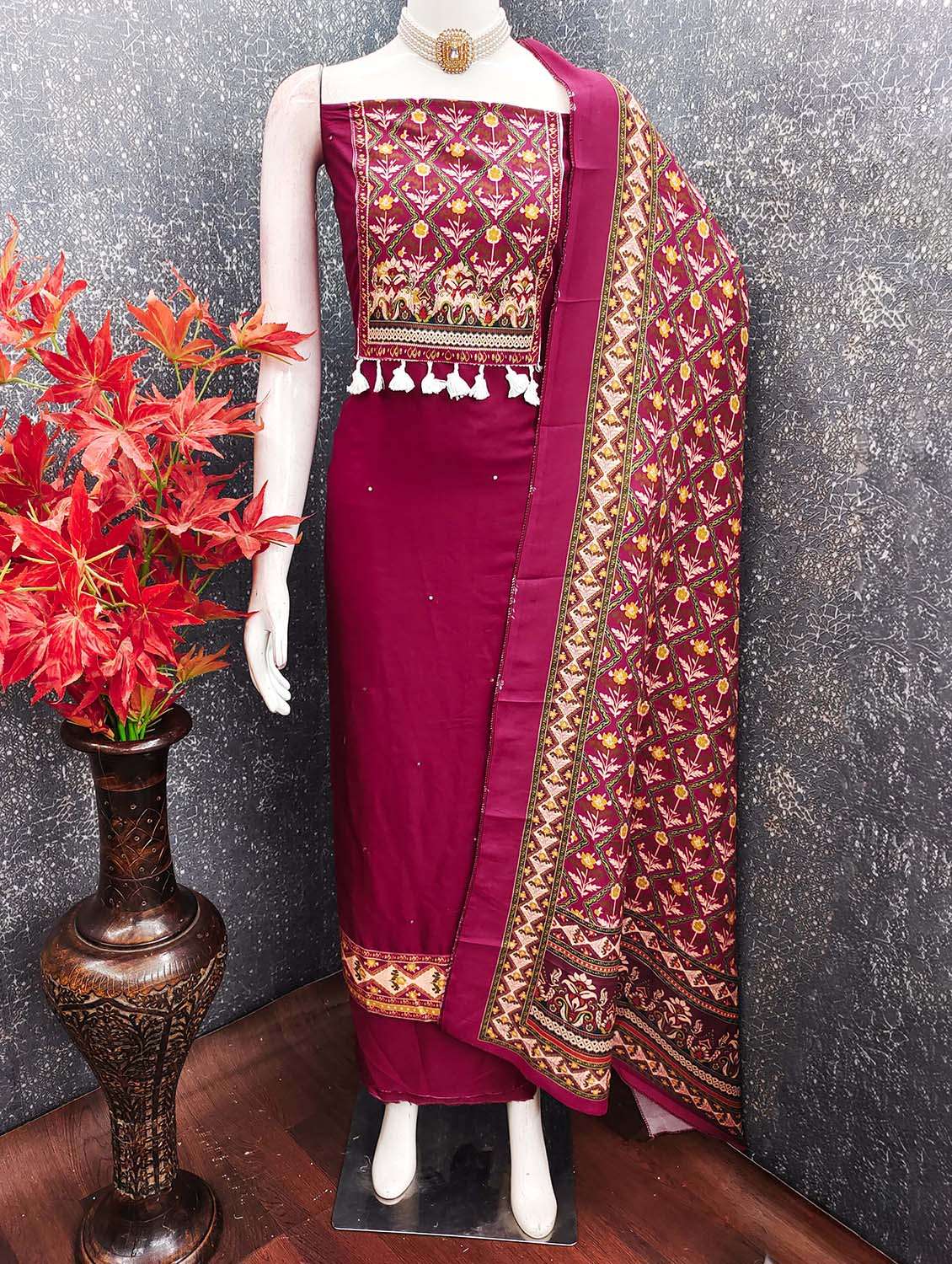 women printed unstitched suit set - 22662422 -  Standard Image - 3