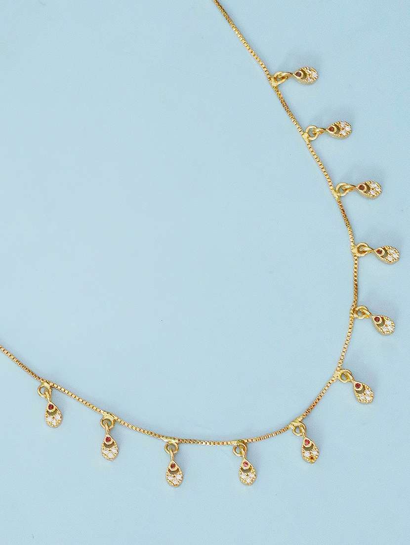 women gold plated brass necklace set