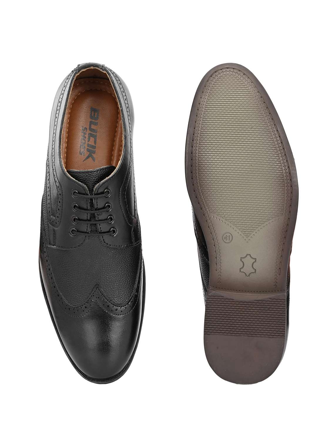 Men Textured Lace Up Brouges Formal Shoes - 22662529 -  Standard Image - 5