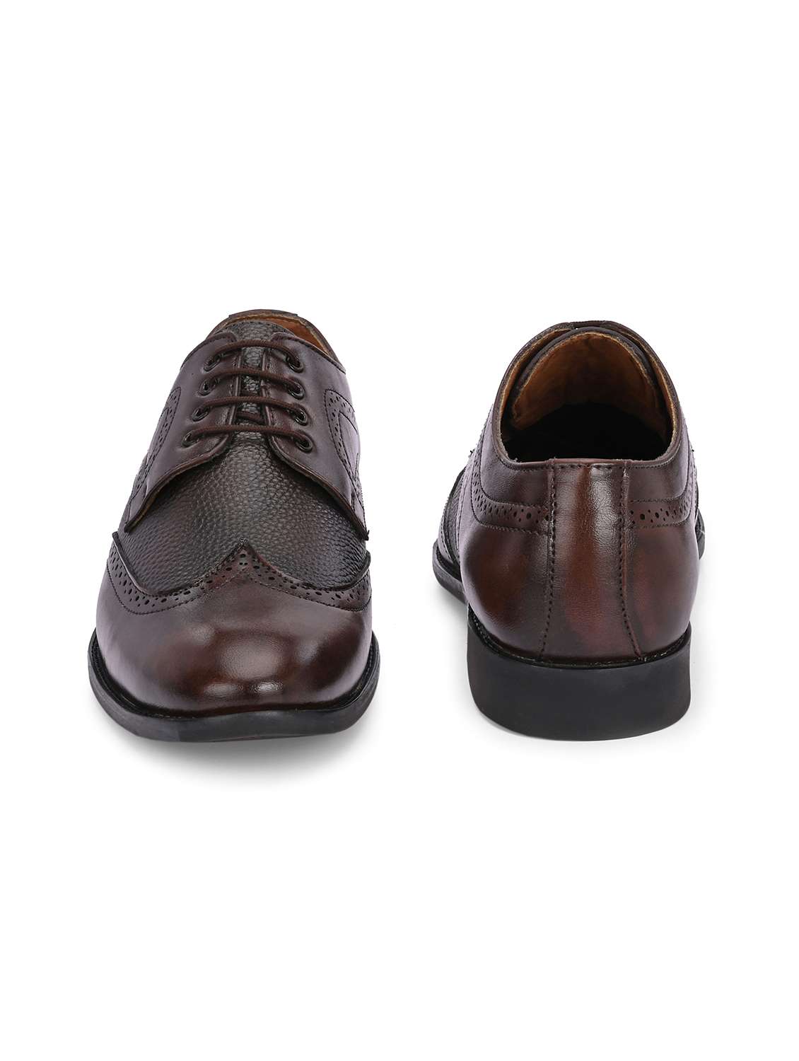 Men Textured Lace Up Brouges Formal Shoes - 22662530 -  Standard Image - 3