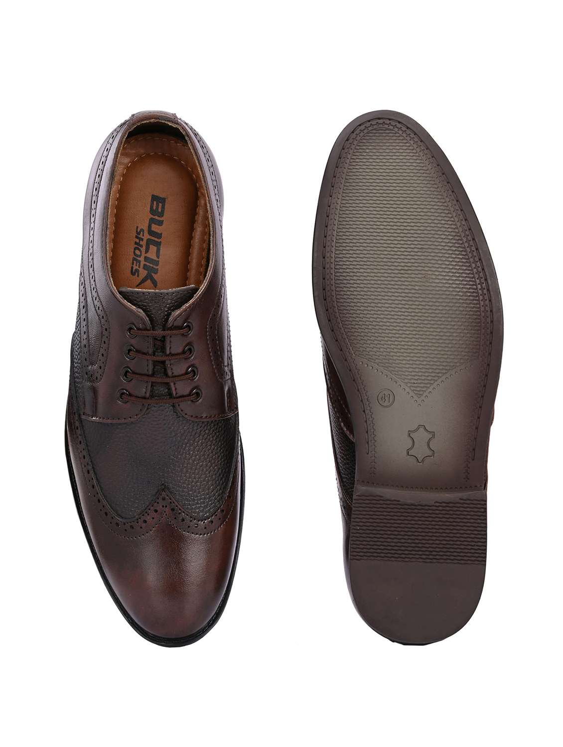 Men Textured Lace Up Brouges Formal Shoes - 22662530 -  Standard Image - 5