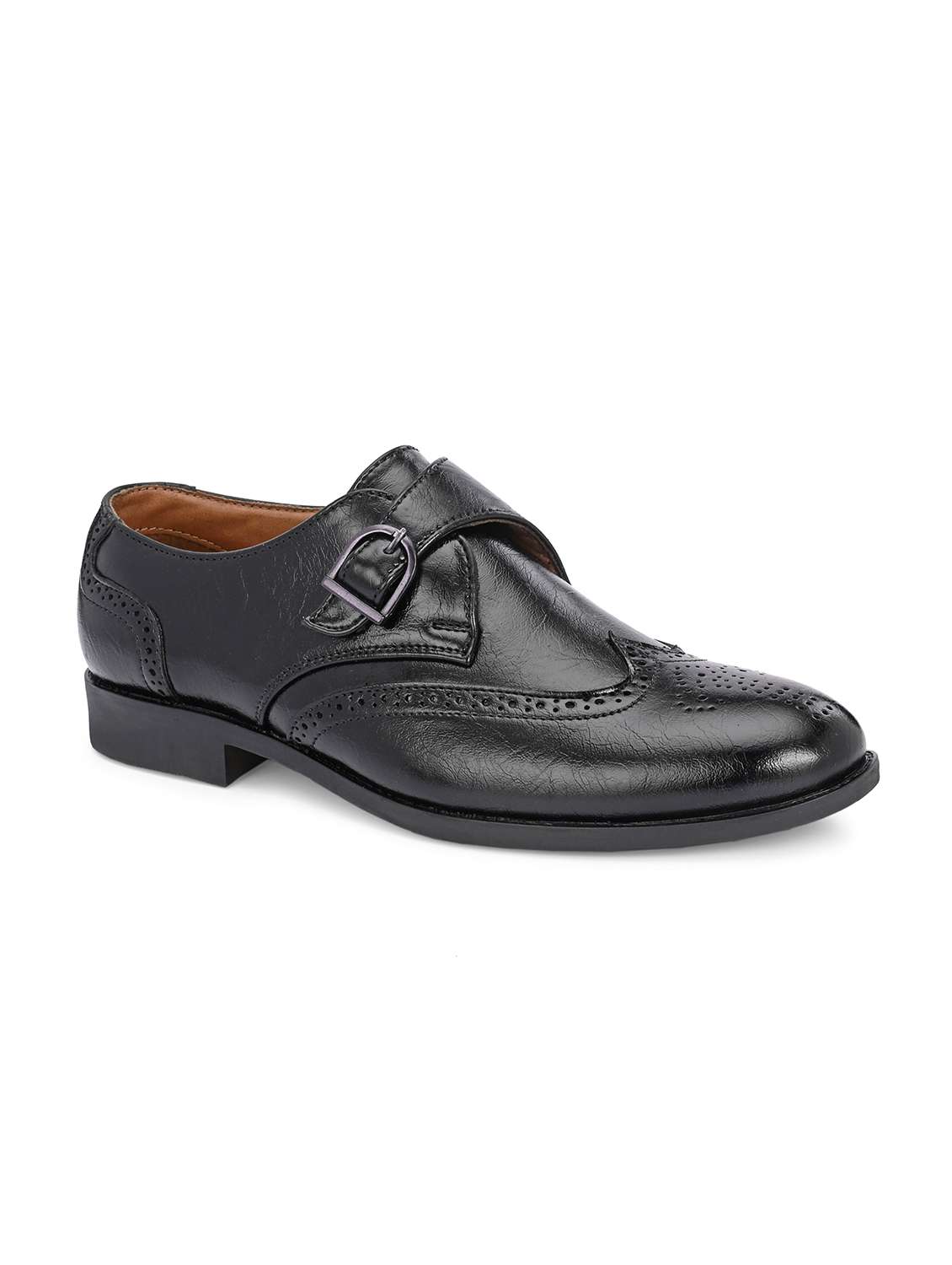 Men Textured Slip On Brouges Shoes - 22662535 -  Standard Image - 3