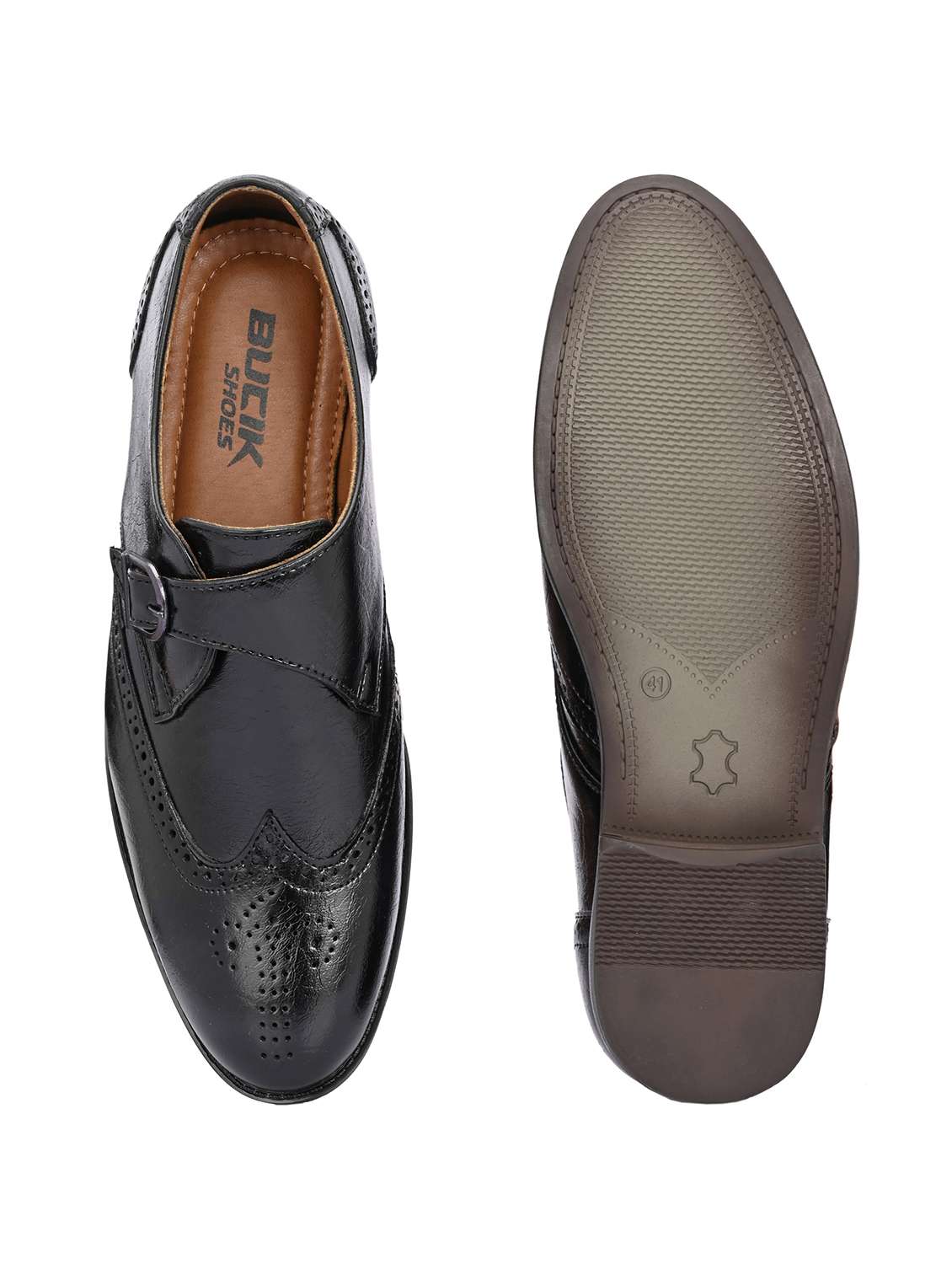 Men Textured Slip On Brouges Shoes - 22662535 -  Standard Image - 5