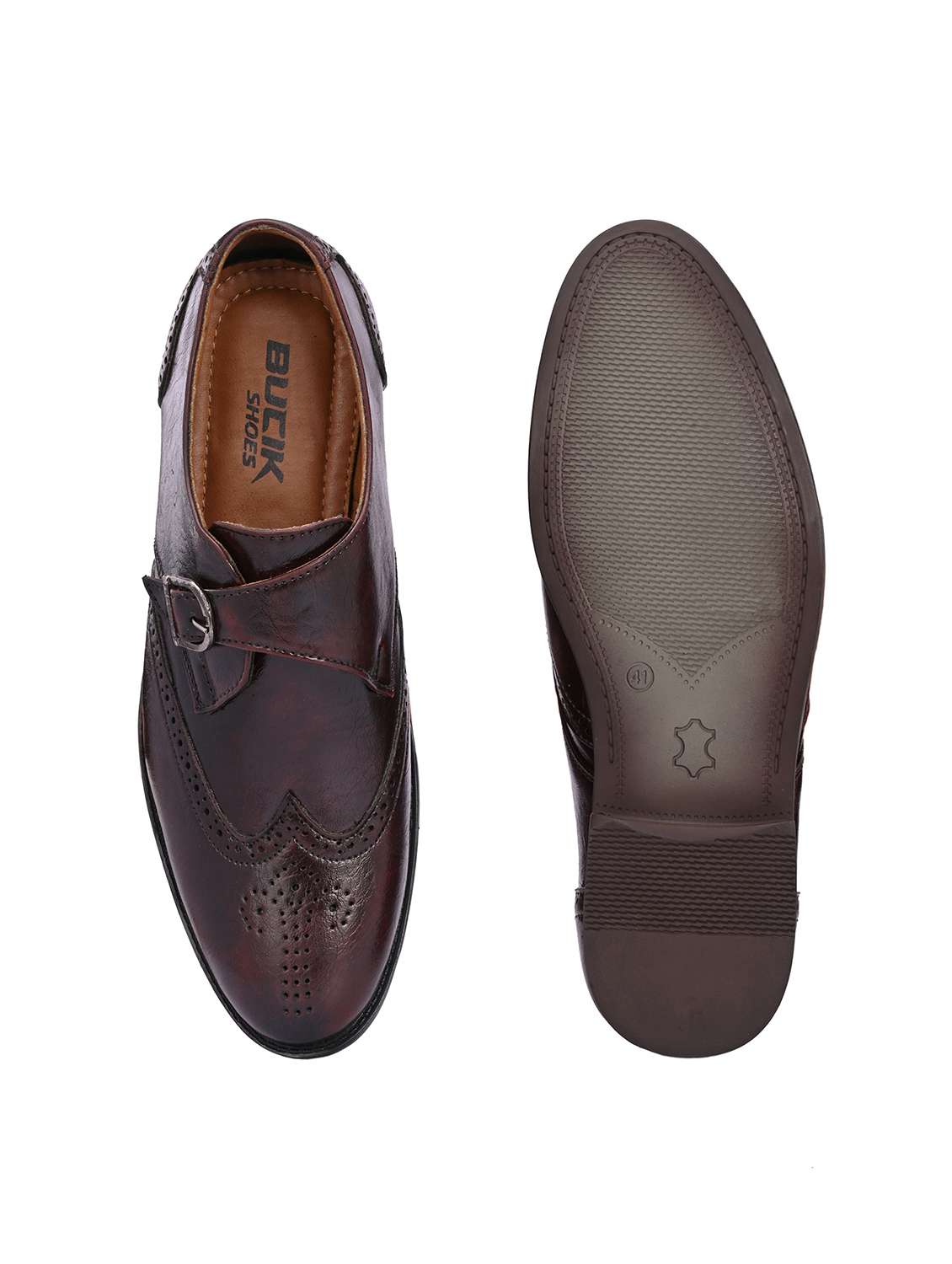 Men Textured Slip On Brouges Shoes - 22662536 -  Standard Image - 5