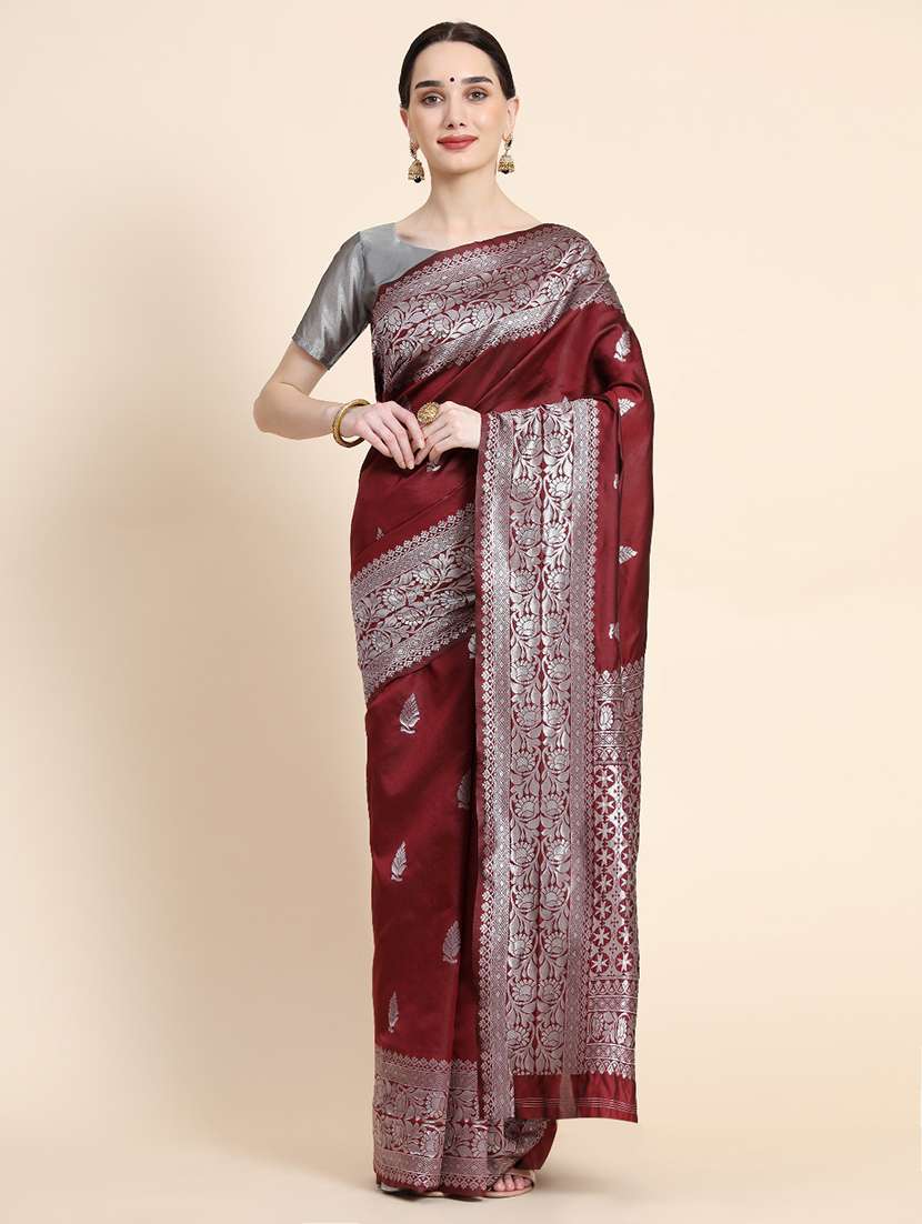women self design banarasi saree with blouse
