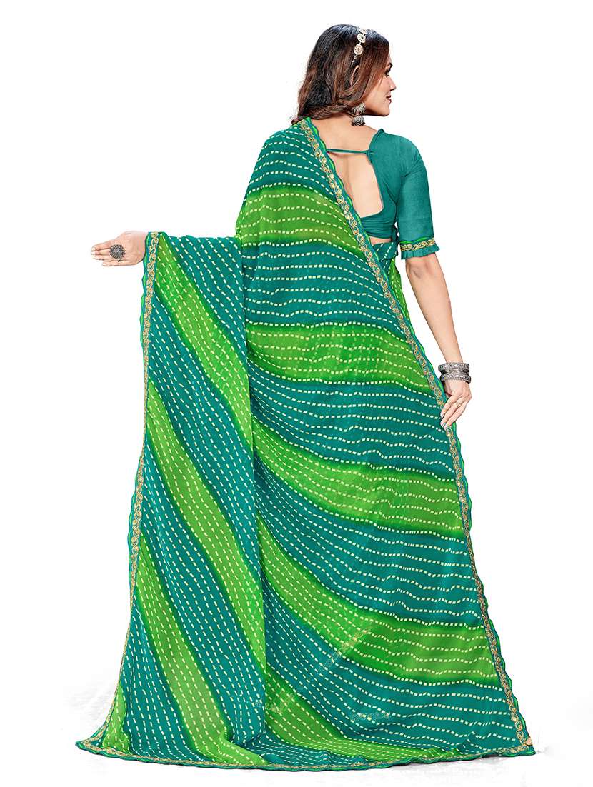 Women Printed Casual Wear Saree With Blouse - 22663119 -  Standard Image - 3