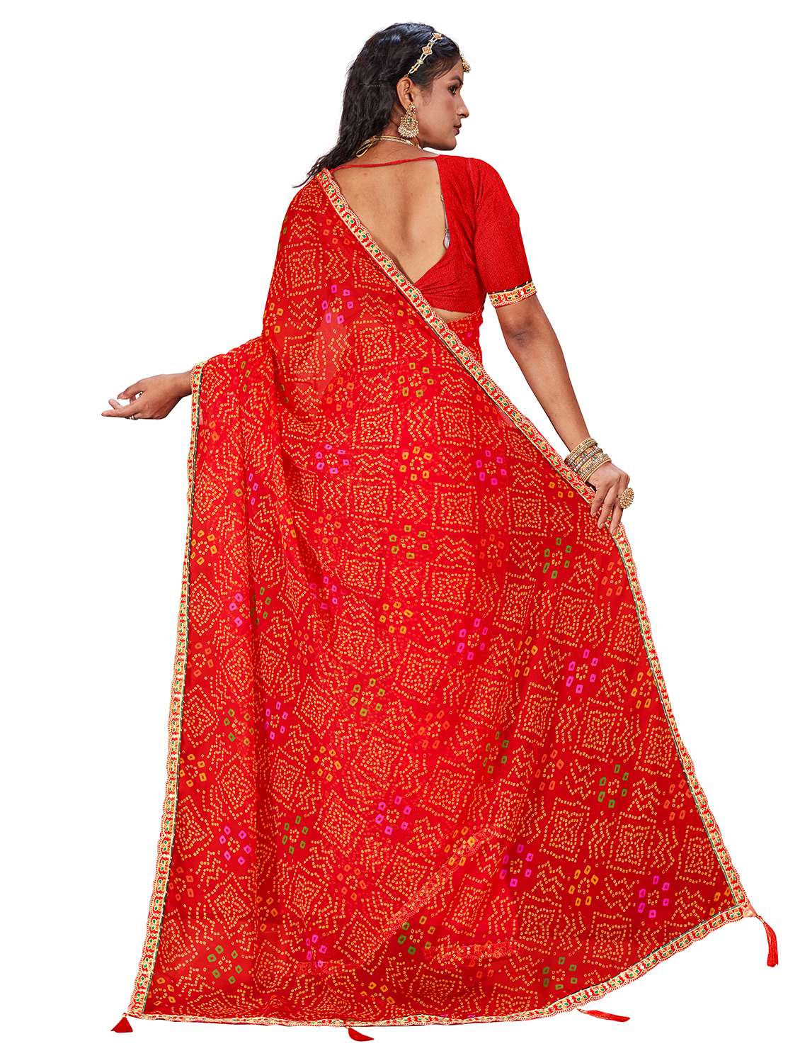 Women Printed Casual Wear Saree With Blouse - 22663301 -  Standard Image - 3
