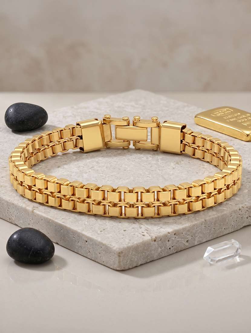 men brass gold plated heavy bracelet