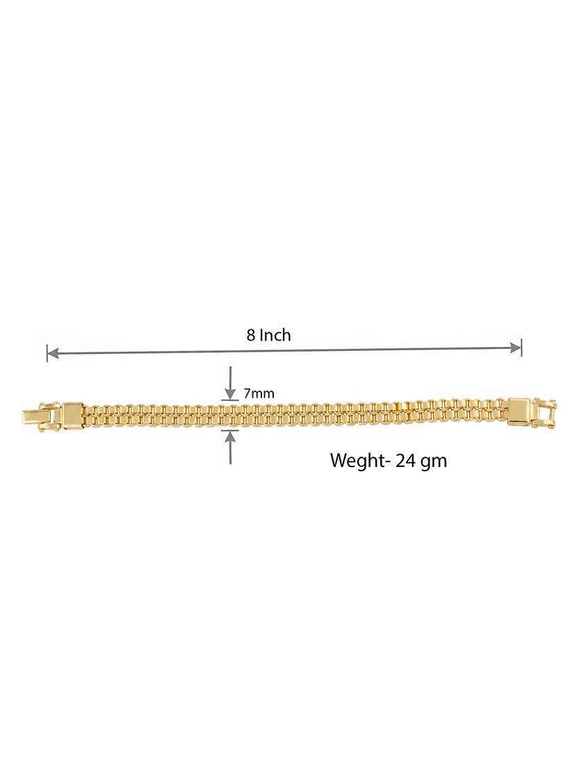 Men Brass Gold Plated Heavy Bracelet - 22663928 -  Standard Image - 3