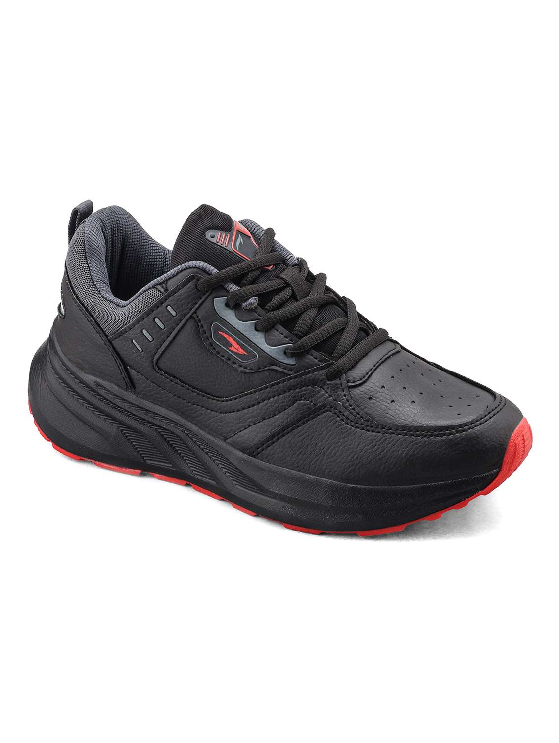men textured lace up sports shoes