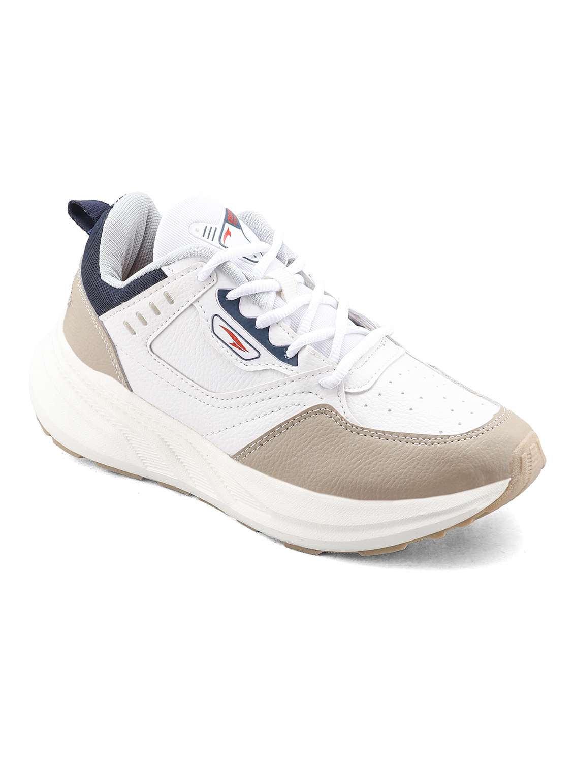 men colourblocked lace up sports shoes