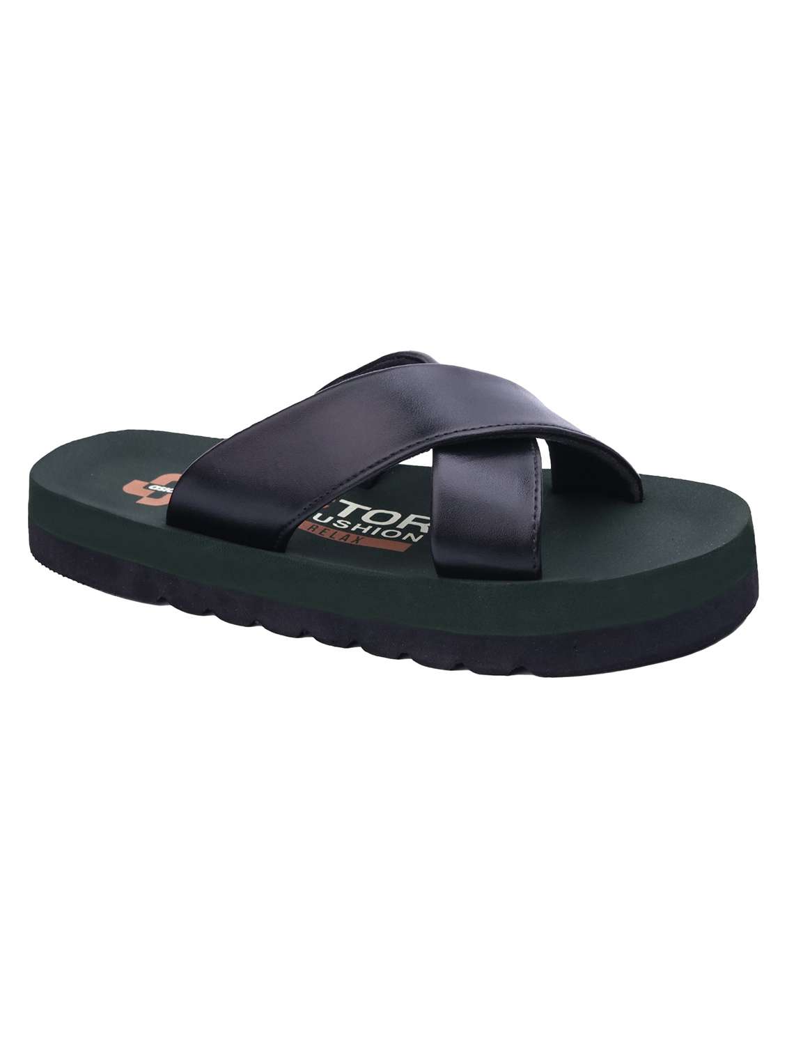 men solid slip on slider