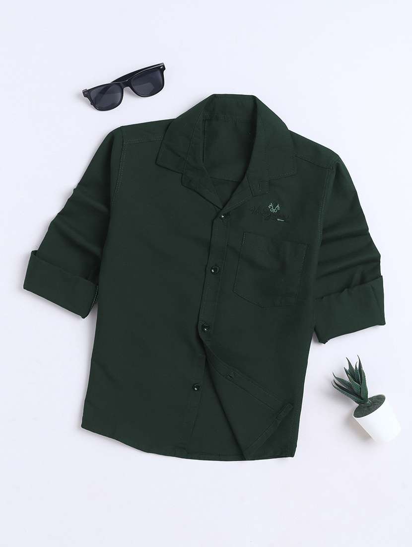boys solid long sleeves regular shirt