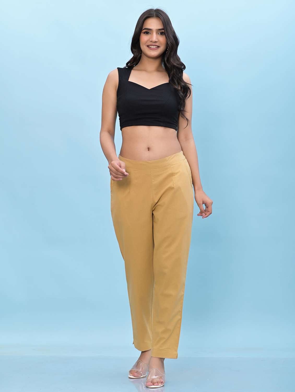 Women Solid Mid Rise Tapered Pant - 22664457 -  Standard Image - 3