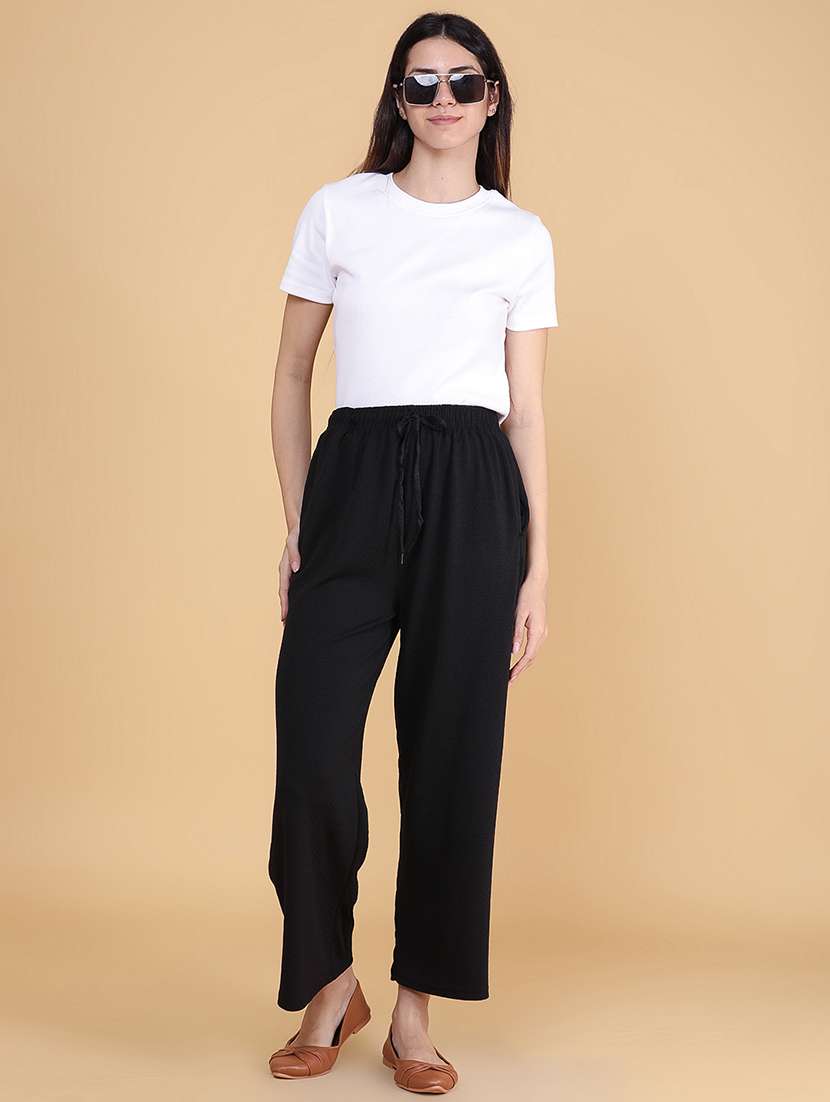 Women Solid Mid Rise Straight Trouser - 22664496 -  Standard Image - 5