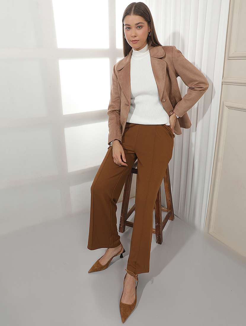 Women Solid Long Sleeves Regular Coat - 22665313 -  Standard Image - 5
