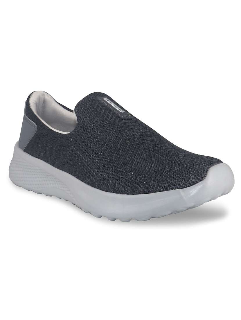 men grey slip on casual shoes