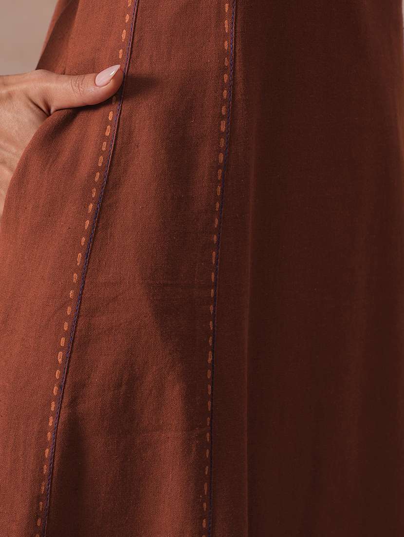 Women Printed Three Quarter Sleeves A-line Kurta - 22665478 -  Standard Image - 5