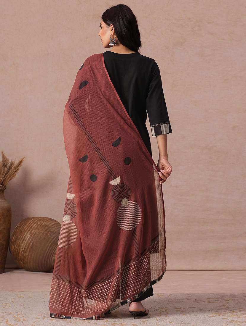 women embroidered three quarter sleeves kurta palazzo set with dupatta - 22665502 -  Standard Image - 3