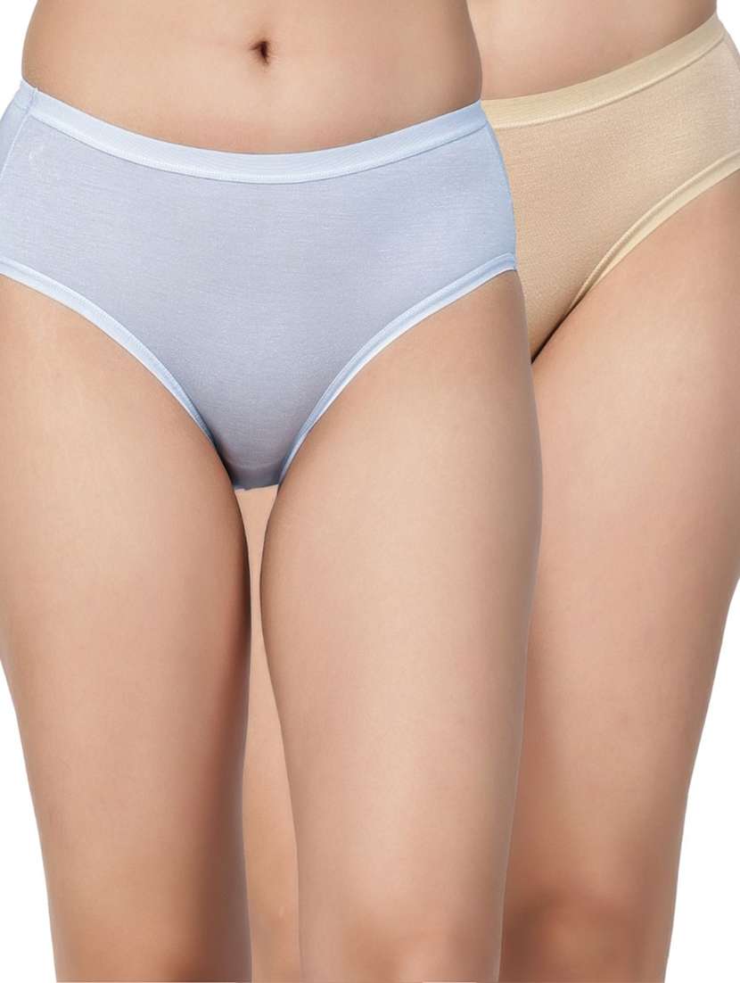 women pack of 2 solid mid rise regular panty