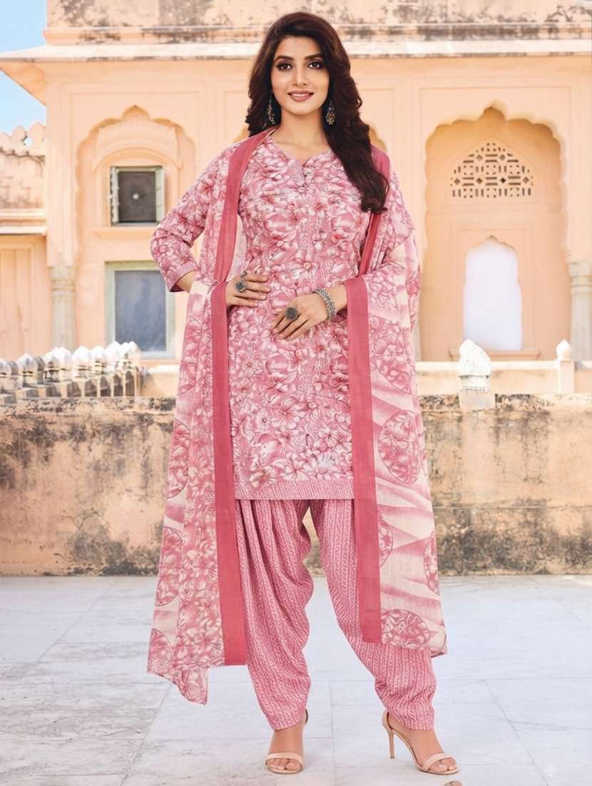 women floral printed unstitched suit set
