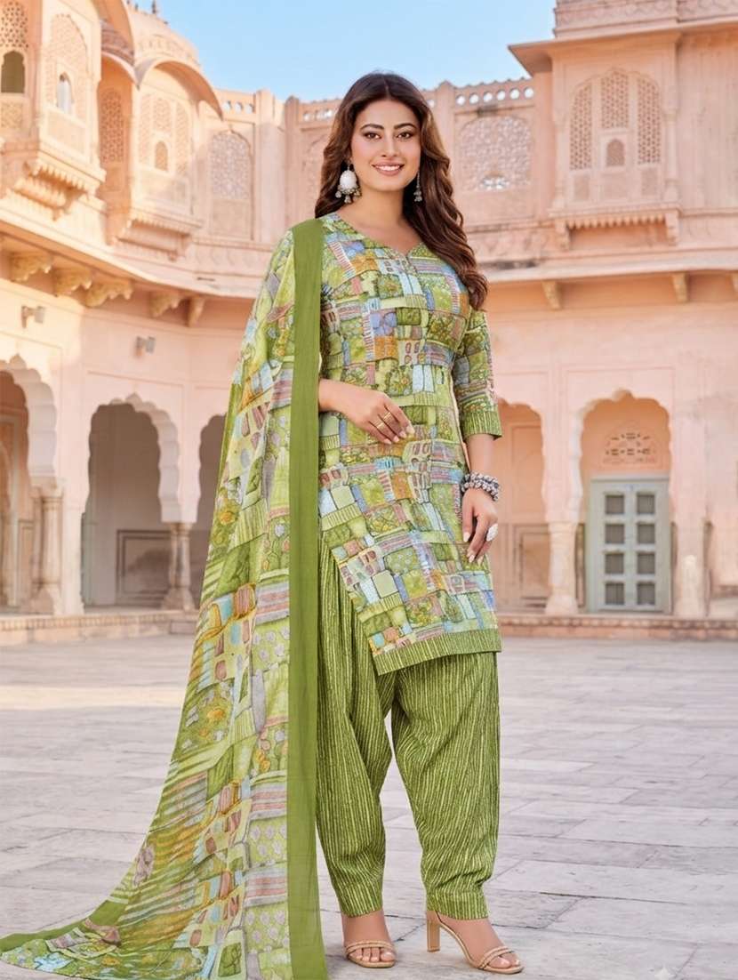 women printed unstitched suit set