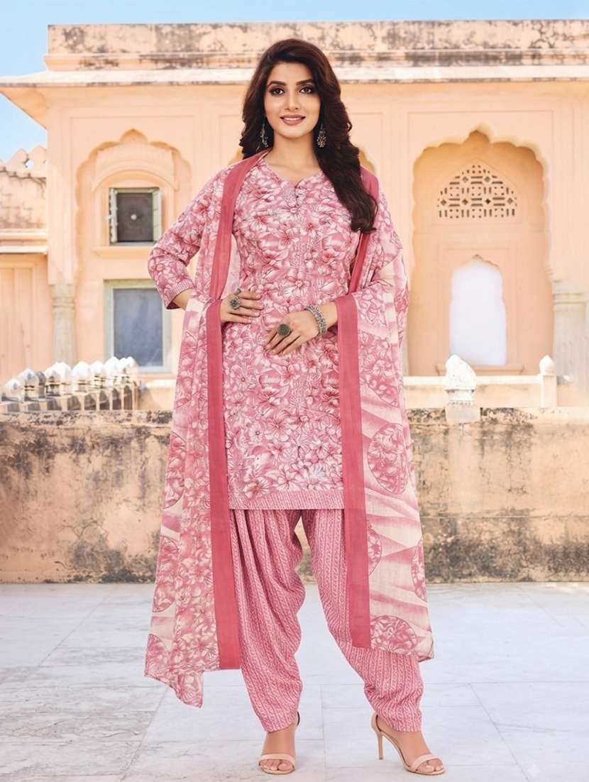 women printed unstitched suit set