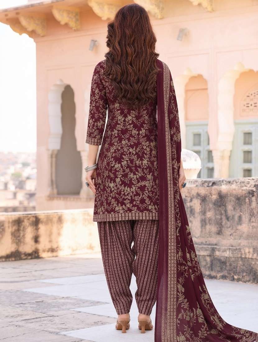 Women Printed Unstitched Suit Set - 22665847 -  Standard Image - 3