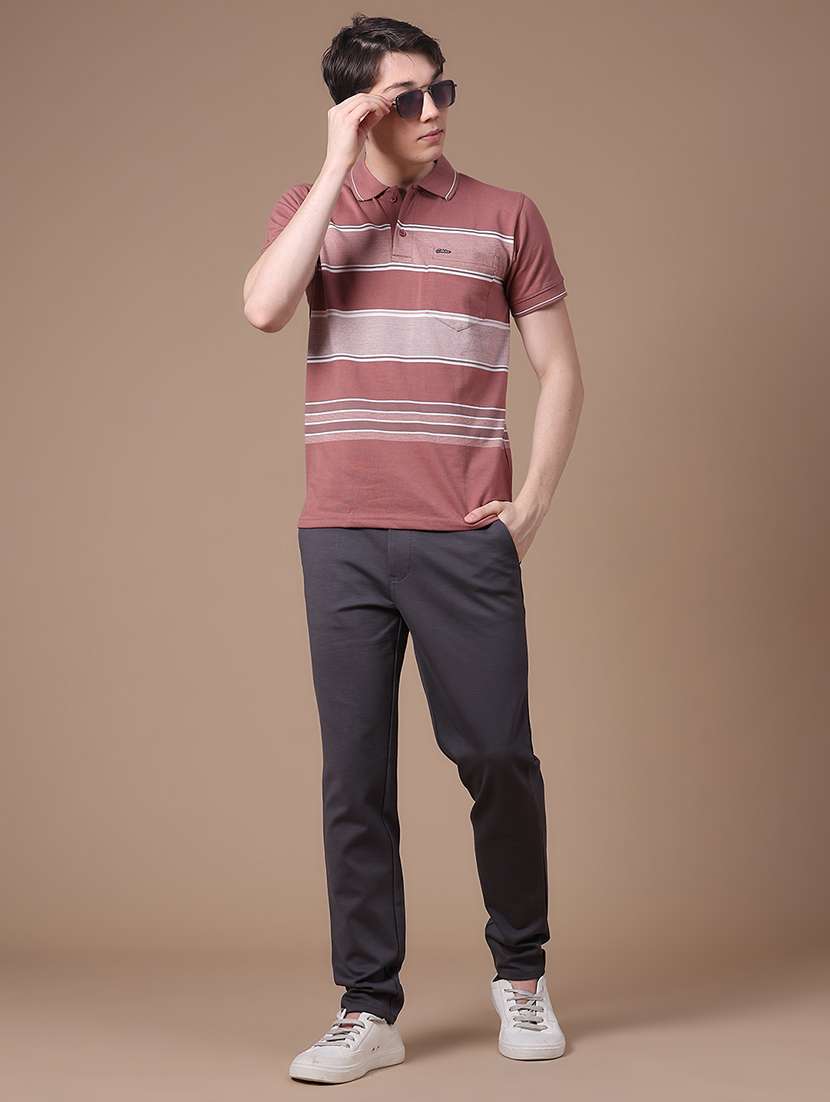 Men Solid Mid Rise Chinos Casual Trouser - 22683202 -  Standard Image - 5